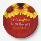 Kleine Sonnenblumendusche Pappteller (Vorderseite)