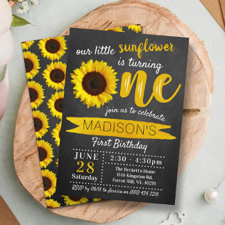 Kleine Sonnenblumenhalle 1. Geburtstag Einladung