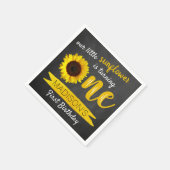 Kleine Sonnenblumenhalle 1. Geburtstag Serviette (Ecke)