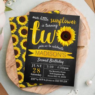 Kleine Sonnenblumenhalle 2. Geburtstag Einladung