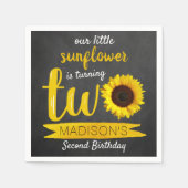 Kleine Sonnenblumenhalle 2. Geburtstag Serviette (Vorderseite)