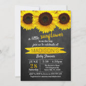 Kleine Sonnenblumenkhalkboard Babydusche Einladung (Vorderseite)