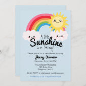 Kleine Sonnenschein-Babydusche Einladung (Vorne/Hinten)