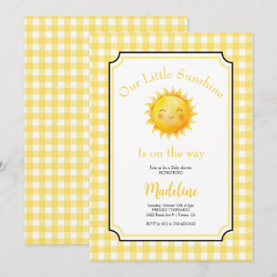 Kleine Sonnenschein-Gelbe Sonne-Baby-Party Einladung