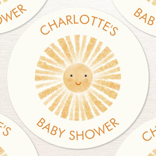 Kleine Sonnenschein-Personalisierte Babydusche Runder Aufkleber
