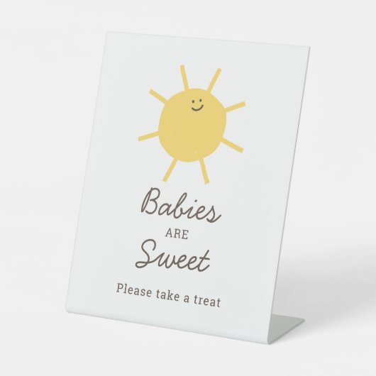 Kleine Sonnenscheinbabys sind süße Leckerei-Zeiche Sockelschild (Vorderseite)