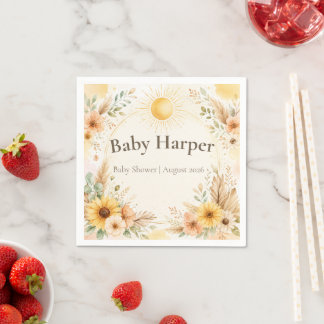Kleine Sonnenstrahl-Baby-Shower-Servietten Serviette