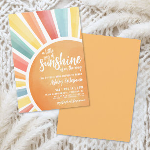 Kleine Sonnenstrahl Boho-Baby-Party-Einladung Einladung