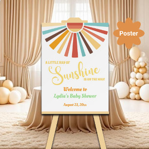 Kleine Sonnenstrahlen mit Baby-Dusche Poster