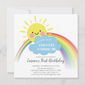 Kleine Sonnenstrahlen zum Geburtstag Einladung (Vorderseite)