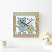 Kleine spähende Monster-Baby-Wanduhr Quadratische Wanduhr (Zuhause)