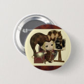 Kleine Spaßvogel-Künstler-Knöpfe Button (Vorne & Hinten)
