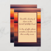 Kleine Spendenkarte für die Sonnenuntergänge Begleitkarte (Vorne/Hinten)