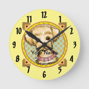 Kleine Spike-Hund-Uhr Runde Wanduhr