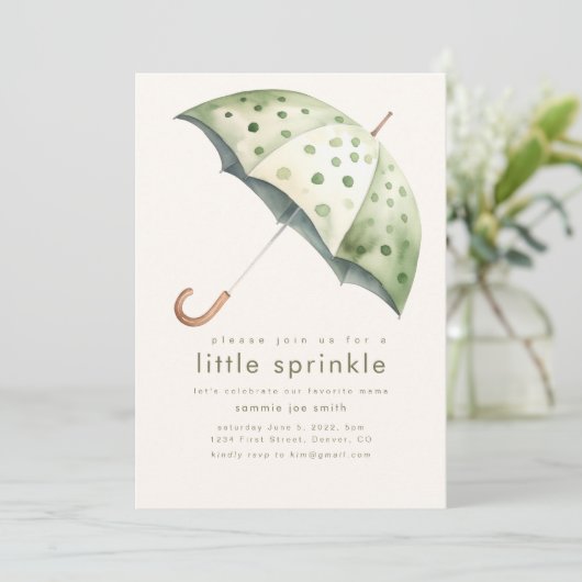 Kleine Sprinkle Babydusche Einladung (Stehend Vorderseite)