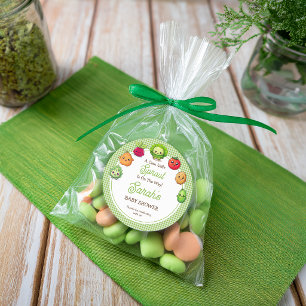 Kleine Sprossen Kawaii Gemüse Baby Shower Gastgesc Runder Aufkleber