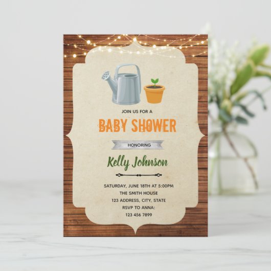 Kleine Sprossendusche Einladung (Stehend Vorderseite)