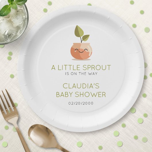 Kleine Sprout Baby Dusche Pappteller