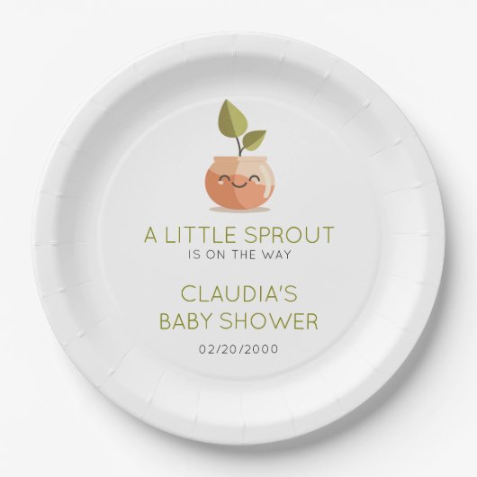 Kleine Sprout Baby Dusche Pappteller (Vorderseite)