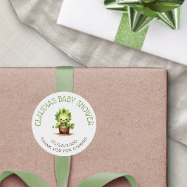 Kleine Sprout Baby Dusche Runder Aufkleber