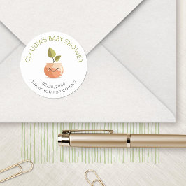 Kleine Sprout Baby Dusche Runder Aufkleber