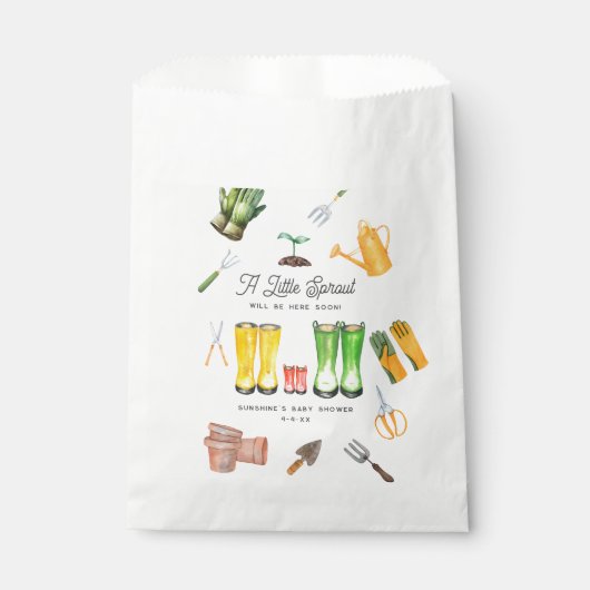 Kleine Sprout Red Boots Garden Baby Dusche Geschenktütchen (Vorderseite)