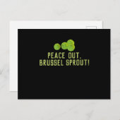 Kleine SproutsPeace Out Brussel Sprout Postkarte (Vorne/Hinten)
