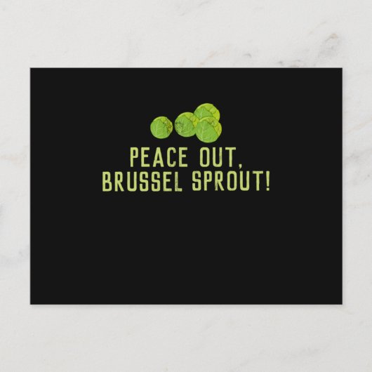Kleine SproutsPeace Out Brussel Sprout Postkarte (Vorderseite)