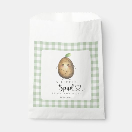 Kleine Spud-Babydusche Geschenktütchen (Vorderseite)