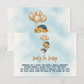 Kleine Spülung Bearly Wait Baseball Baby Dusche Begleitkarte (Vorne/Hinten)