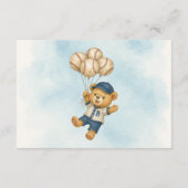 Kleine Spülung Bearly Wait Baseball Baby Dusche Begleitkarte (Rückseite)