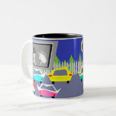 Kleine Stadt Antrieb-in der Film-Kaffee-Tasse Zweifarbige Tasse (Vorderseite Links)