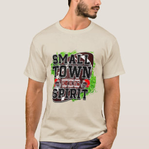 Kleine Stadt Big Spirit, Fußball & Helm T-Shirt