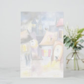 Kleine Stadt nachts Briefpapier (Stehend Vorderseite)