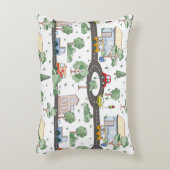 Kleine Stadt und Autos farbenfrohe Muster Dekokissen (Vorderseite(Vertikal))