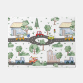 Kleine Stadt und Autos farbenfrohe Muster Fußmatte (Vorderseite)