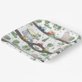 Kleine Stadt und Autos farbenfrohe Muster Pappteller (Gewinkelt)