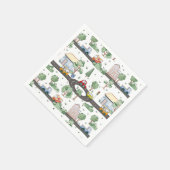 Kleine Stadt und Autos farbenfrohe Muster Serviette (Ecke)