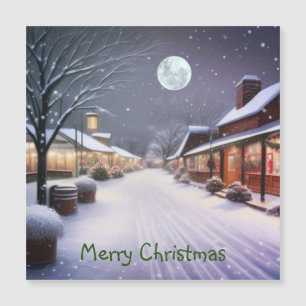 Kleine Stadt Weihnachten Magnetkarte