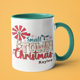 Kleine Stadt Weihnachten Rustikale Typografie Indi Tasse