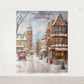 Kleine Stadt Weihnachten Wandteppich (Vorderseite)