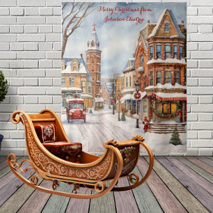Kleine Stadt Weihnachten Wandteppich
