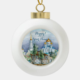 Kleine Stadt Zadonsk Keramik Kugel-Ornament