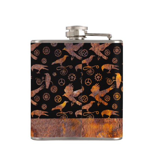 Kleine Steampunken, farbenfrohe, rostfreie Gänge u Flachmann (Rückseite)