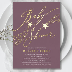 Kleine Stern Baby Shower Folien-Einladung Folieneinladung