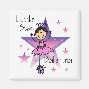 Kleine Stern-Ballerina - Braunes Haar Magnet