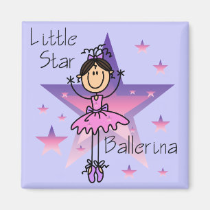 Kleine Stern-Ballerina - Braunes Haar Magnet