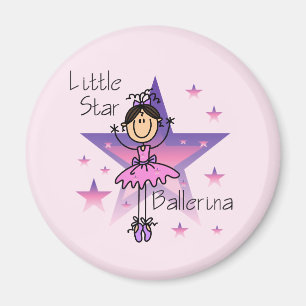 Kleine Stern-Ballerina - Braunes Haar Magnet