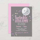 kleine Sterne MÄDCHEN 1. BIRTHDAD PARTY Einladung (Vorne/Hinten)