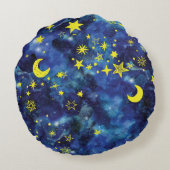 Kleine Sterne Rundes Kissen (Rückseite)